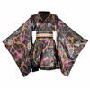 Cute Mini Bathrobe Satin Fabric Open Front Short Japanese Style Yukata Style Sexy Temptation Ribbon Knot Cosplay Japanese Dress [LanBuff] Women's
