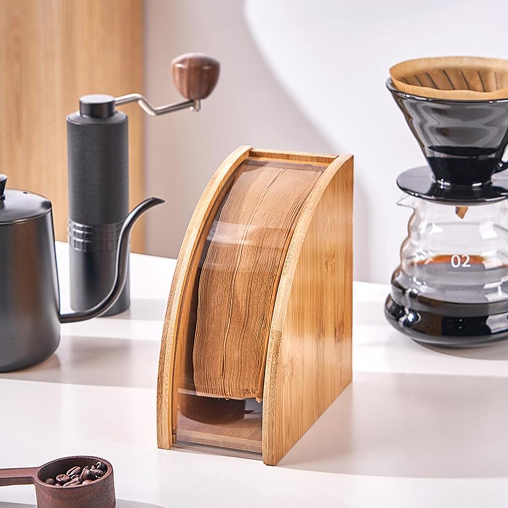 Футляр для кофейных фильтров EINEY с крышкой, Пыленепроницаемый, Подставка для хранения бумажных кофейных фильтров, Водонепроницаемый и пыленепроницаемый, Компактный, Подходит для дома,