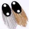 Shoulder Jewelry Epaulettes - Fashionable Rhinestone Tassel Brooches In Gold & Silver 
