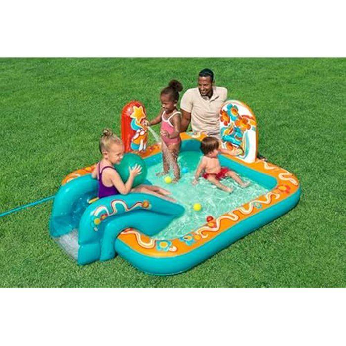 Aire de Jeux et Piscine Gonflable - BESTWAY - Retro Groove - 193 cm x 152 cm x 74 cm - Multicolore - 5 balles