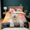 Lion Bedding Animal Duvet Cover Set Queen King Size Lightning Lion Pattern Comforter Cover Polyester Duvet Cover 1/2 Pillowcases