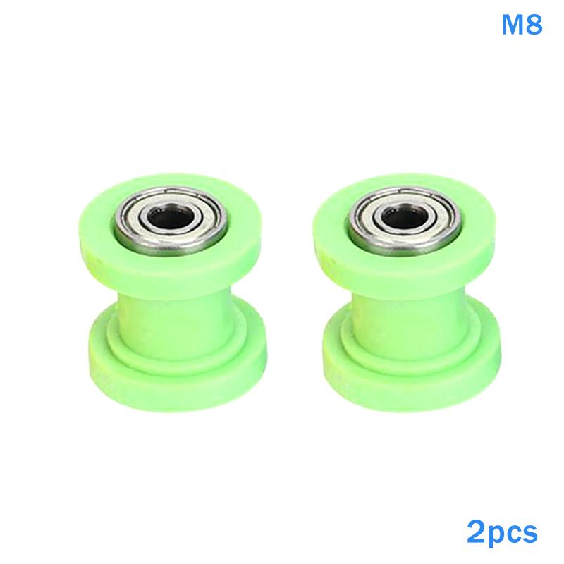 Motorbike Chain Tensioner Pulley 2Pcs 8MM 10MM Guide Wheels for Motocross Offroad Maintenance Performance Kit