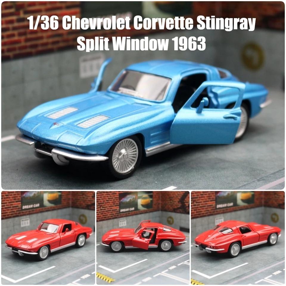 Chevrolet Corvette C2 1963 Ретро Классический Суперкар Симуляция Литой и Игрушечный Автомобиль RMZ city 1:36 моделей автомобилей из сплава, подарки для детей