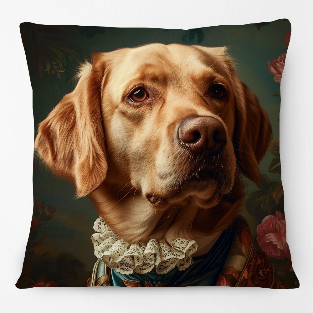 European Retro Vintage Royal Animals Portraits Leopard Panther Dog Cat Cushion Covers Sofa Pillowcase