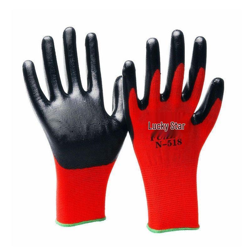 Durable Nitrile Work Gloves: Non-slip, Breathable, Anti-odor, Thickened for Construction