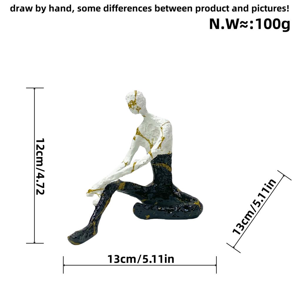 Abstract Yoga Figure Statues Colorful Graffiti Art Figurine Modern Style Home Living Room Desktop Wine Cabinets Resin Ornaments