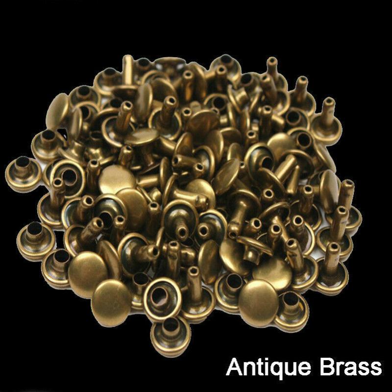 50 шт. 6-12 мм круглые заклепки с двойной крышкой, кожаные ремесленные заклепки, инструменты для ремонта, наборы «сделай сам»