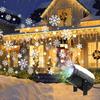 USB LED Christmas Projector Dynamic Rotating Snowflake Projector USB Powered Xmas Holiday Party Halloween Rotating Projection
