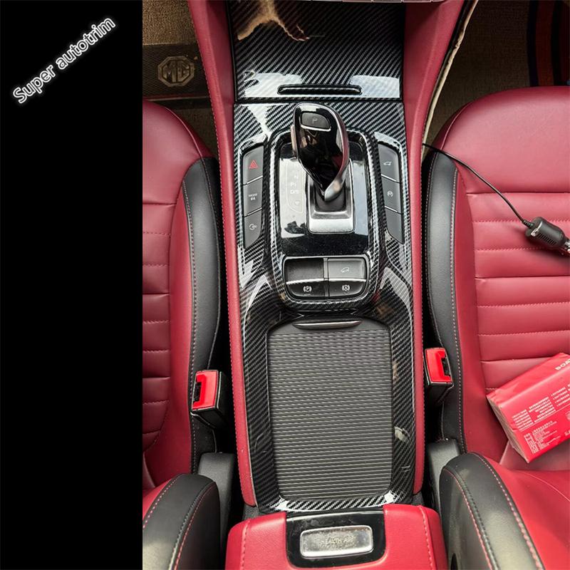 LHD RHD Center Console Gear Shift Panel Water Cup Holder Cover Trim Carbon Fiber Accessories For MG HS / HS Plug-in - 2024