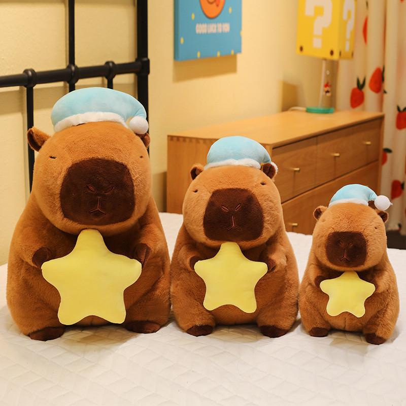 Moon Cute Star Sleeping Hat Capybara Cartoon Plush Toy For Children Gift