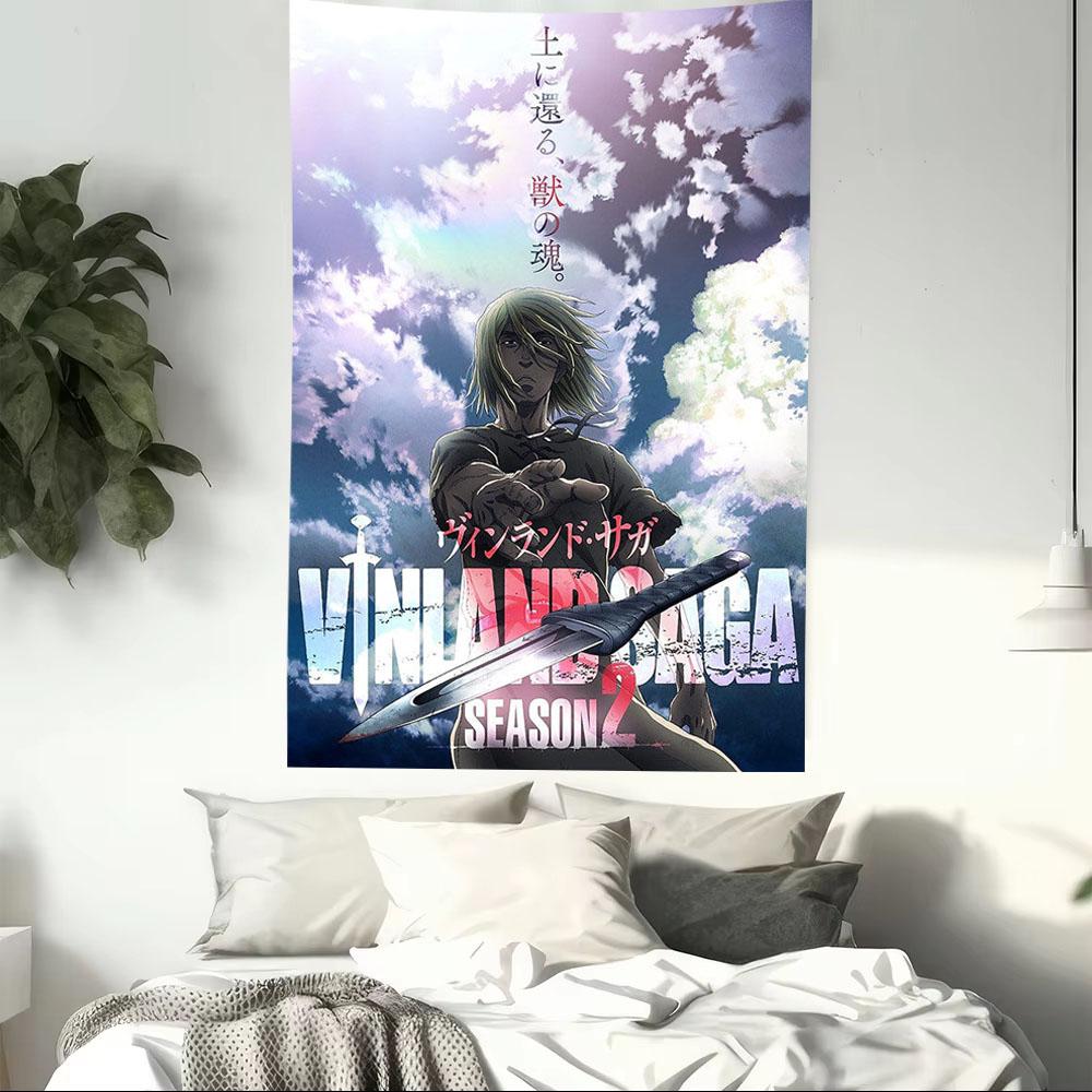 Vinland Saga anime themed printed tapestry hippie sci fi wall hanging anime fan room wall aesthetic background cloth decoration
