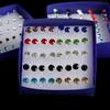 20 Pairs/40 Pcs Pin Avoid Allergy Clear Earring Jewelry Rhinestone Colorful Crystal Ear Studs