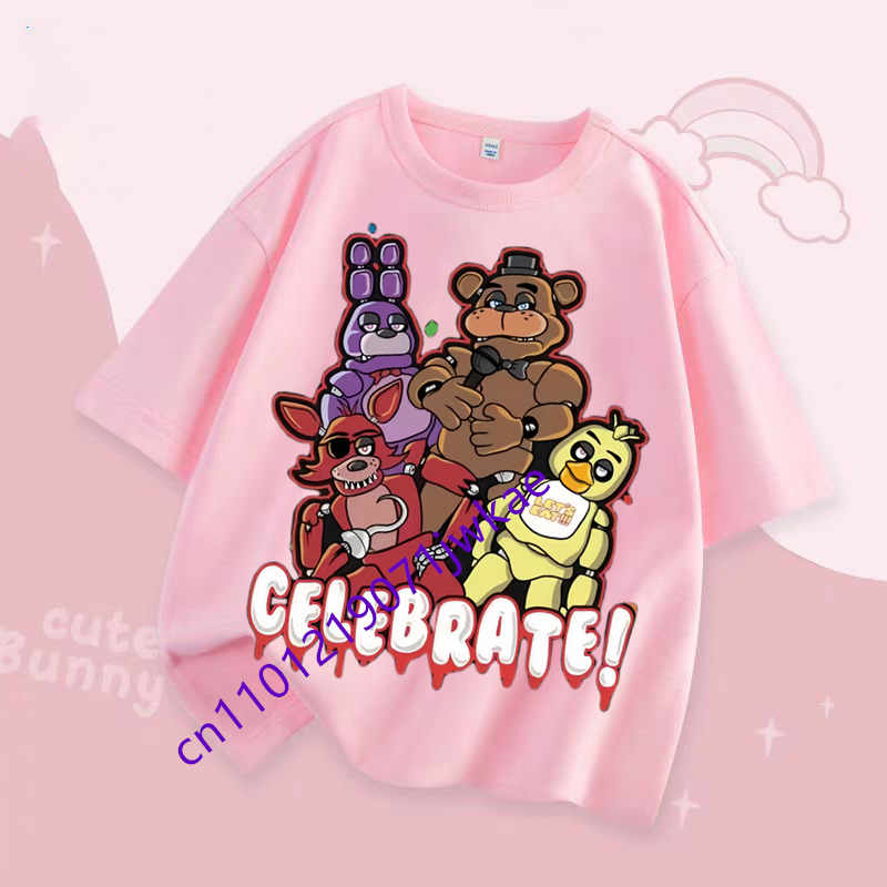FNAF Дышащие футболки Детские Пять Ночей с Фредди Милый Топ с коротким рукавом Мальчики Девочки Летняя Модная Футболка Детская Одежда