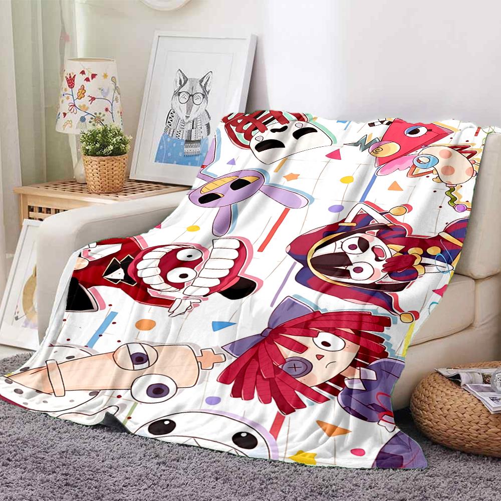 1Pc Happy Cartoon Characters Celebration Flannel Blanket, Soft And Comfortable, Casual Warm, Camping Travel, Christmas, Halloween Xmas Gift Y1573
