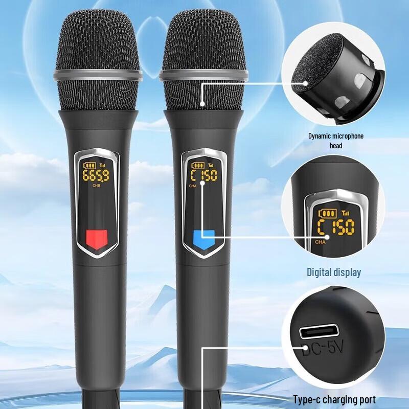 Songchuan SA7-09 Portable Karaoke Speaker with Dual Wireless Mics (CN version)