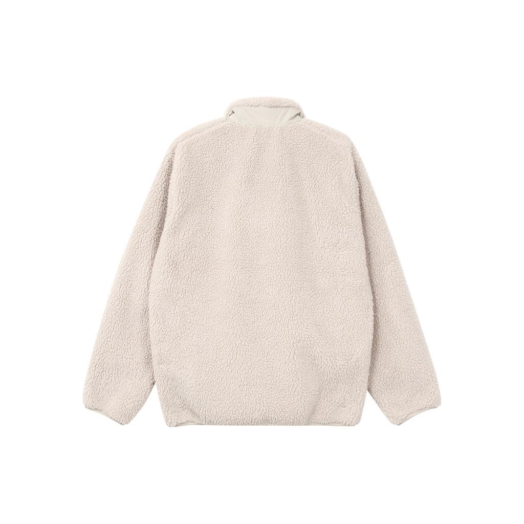 Uniqlo Однотонная карманная модель, вставками, прямой крой, молния, опущенная линия плеча, воротник-стойка, флисовая куртка, унисекс куртки, бежевый 460331-31