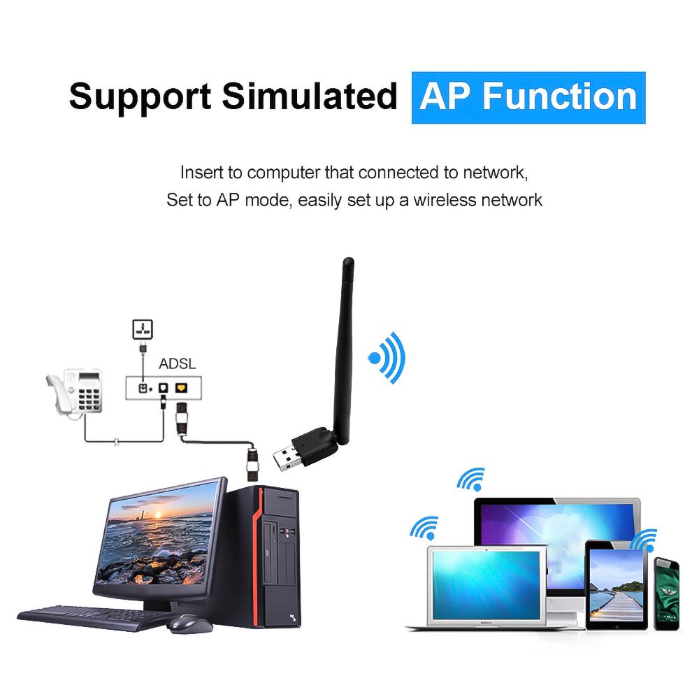 USB WiFi Беспроводная антенна MT-7601 LAN Адаптер Сетевая карта для телевизора USB Wi-Fi адаптер