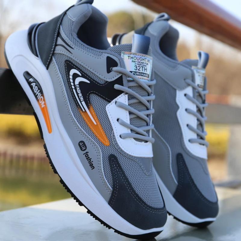 New men's shoes casual sports shoes waterproof leather surface non-slip wear-resistant lightweight running shoes fashion men's shoes