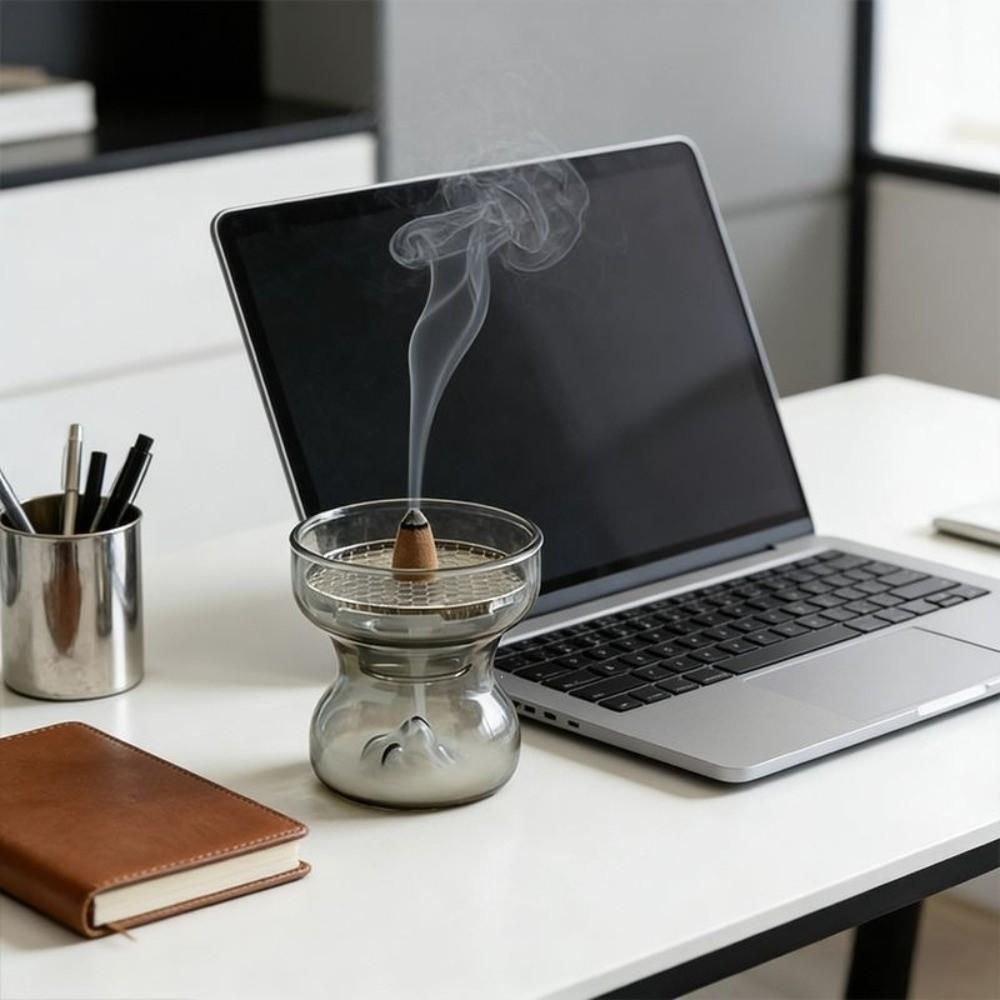Glass Backflow Incense Burner Anti Dust Aromatherapy Burner Fragrance Censer Home Decoration