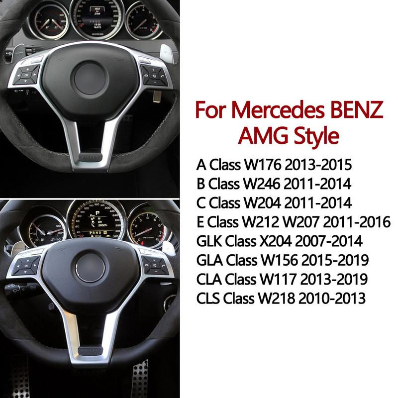 Хромированная накладка на руль автомобиля для Mercedes Benz AMG C E GLK GLA CLA Класса W176 W204 W212 W156 W218 A09946400139107