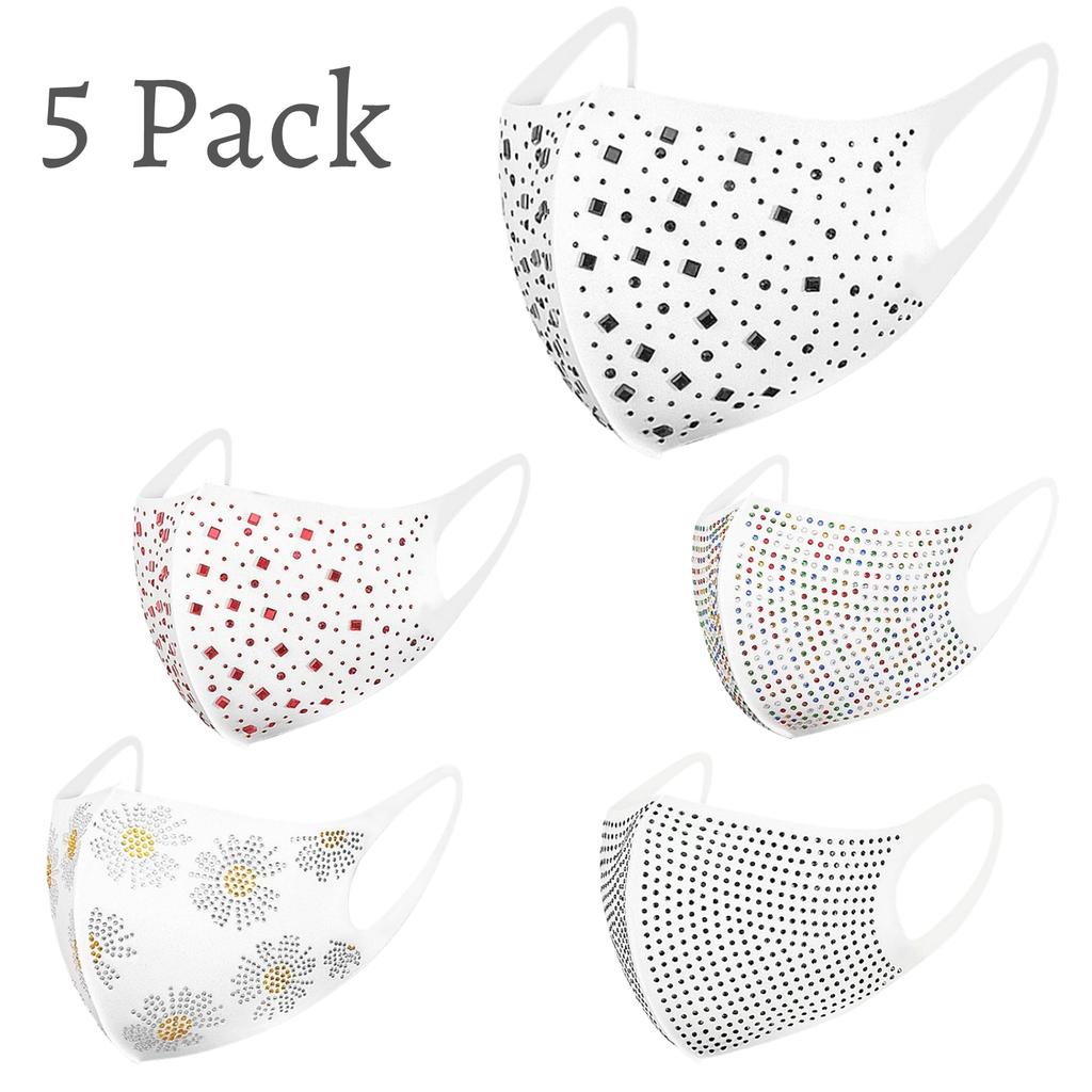 Блестящая модная маска для лица со стразами — стильная, многоразовая и идеальная для вечеринок и активного отдыха