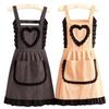 Милый кухонный фартук в горошек со сладкой оборкой в форме сердца, большой передний карман для готовки, выпечки, уборки дома