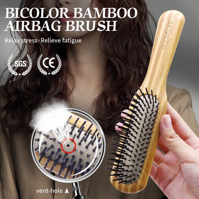 Hairbrush Bristles Private Logo Hair Brushes Factory Bamboo with Plastic for Women OPP Comb Wood Wooden Brush Wood Gua Sha Comb