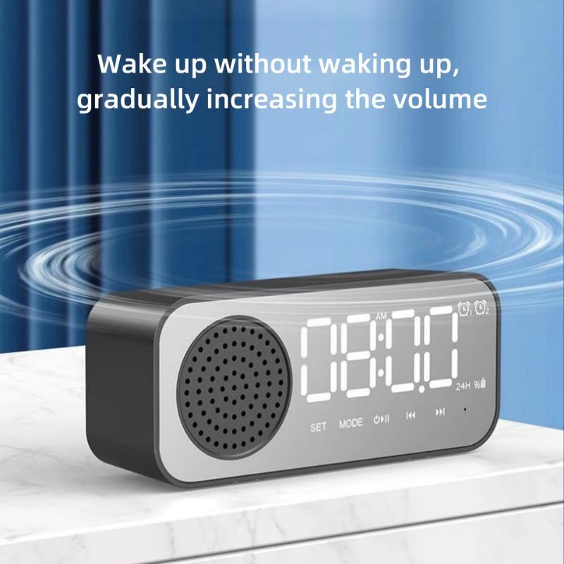 Bluetooth Speaker Wireless Outdoor Waterproof Portable Speaker Bluetooth AUX FM Player Clock Temperature Display Stereo Boom Home Party Favors