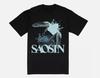 Черная унисекс хлопковая футболка группы Saosin