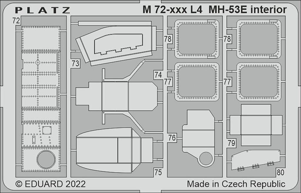 Детали для травления PLATZ Sea Dragon для внешней пластиковой модели 1/72 MH-53E M72-54