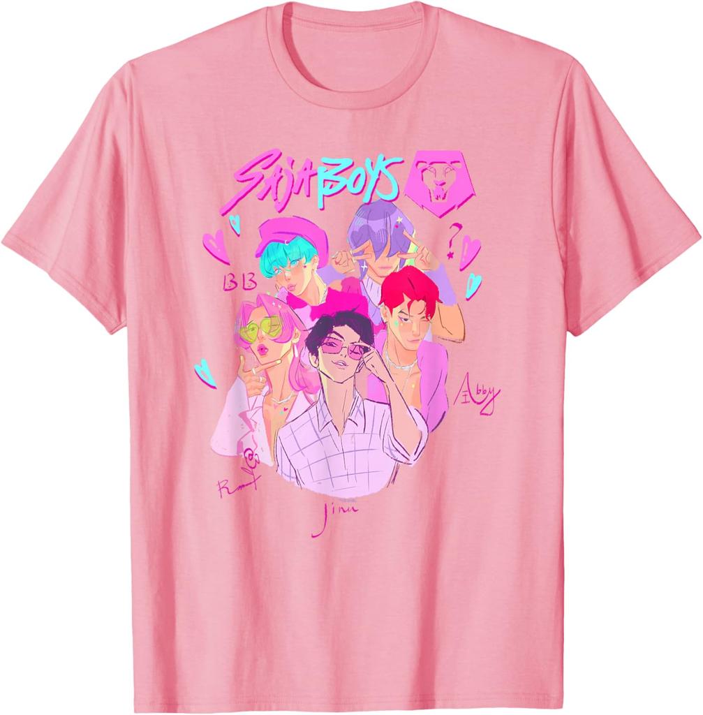 KPop Demon Hunters Saja Boy Heartthrob Tshirt Summer Mens and Womens Clothing Fashion Casual Couple Short Sleeved Tshirt