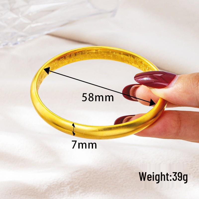 Вьетнамский песочный золотой широкий браслет-бенгл для женщин - медно-цинковый сплав, имитация ювелирных изделий