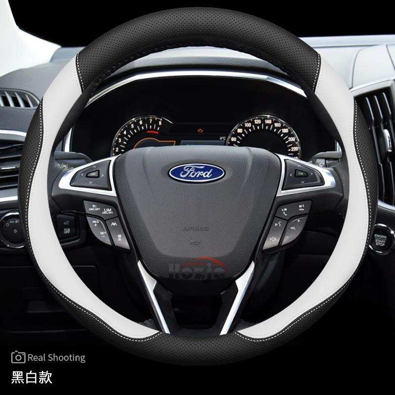 TQ012Leather Car Steering Wheel Cover for Ford Territory Maverick Everest Sport Mustang Focus Kuga Explorer ST Line Ranger 2025 2026