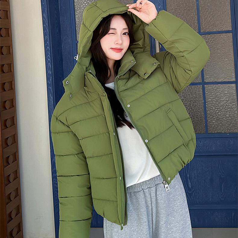 New bread clothes cotton-padded women's short winter fashion thickened hooded small student cotton-padded jacket