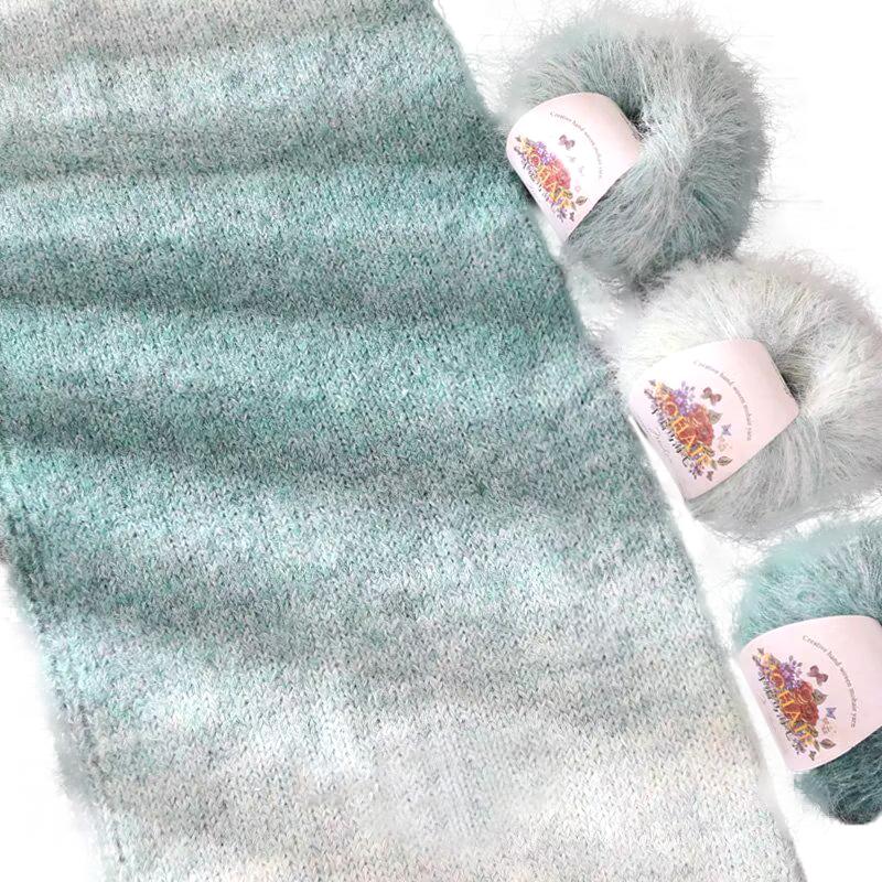 25g Multi-Color Mix Knitting Scarves Mohair Weaving Mixed Yarn DIY Long Wool Yarn Comfortable Knitting Fluffy Multicolor