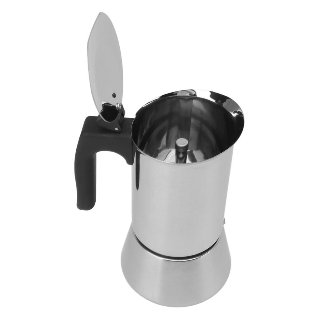 Кофеварка Moka Pot объемом 300 мл из пищевой нержавеющей стали, безопасная для установки на плиту с изолированной ручкой