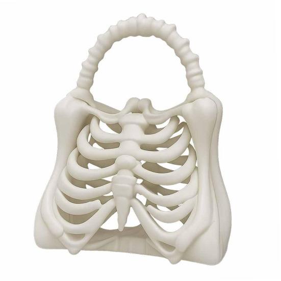 3D Printed Skeleton Bone Bag Halloween Gothic Skeleton Purse Spooky Ribcage Handbag Anatomical Dark Aesthetic Accessory