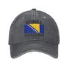 Vintage Bosnia and Herzegovina Flag Baseball Caps for Unisex Women Distressed Denim Snapback Hat Activities Adjustable Fit Hats Cap