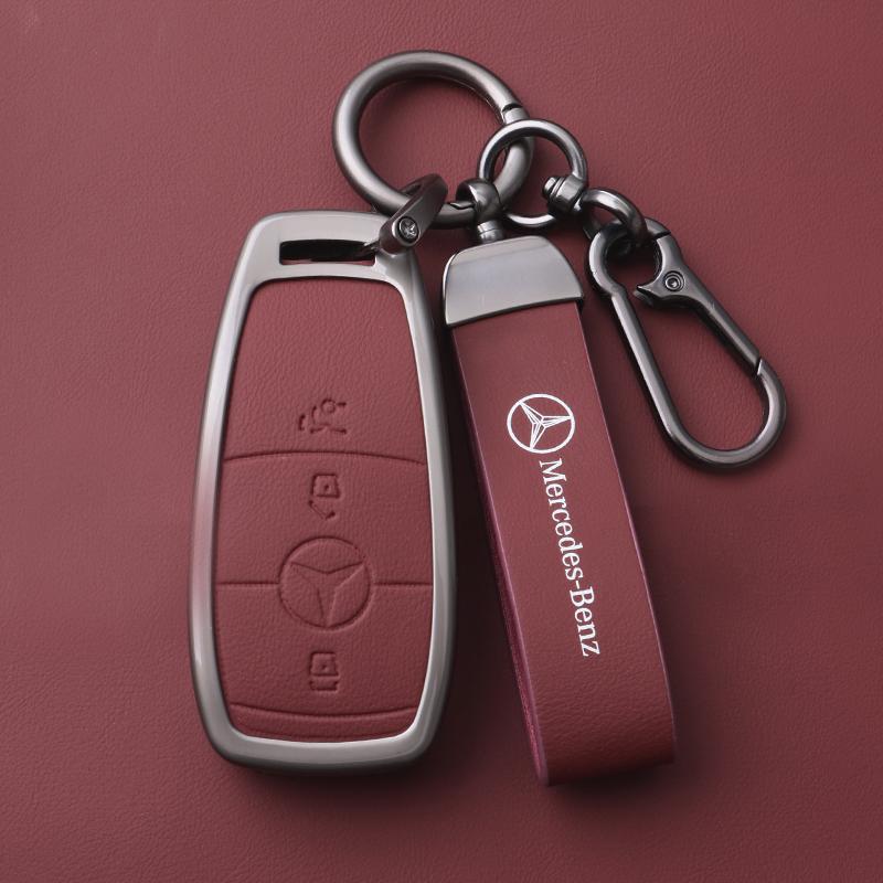 PEL5 Car Leather Remote Key Case Cover For Mercedes Benz E C S GLC Class E200 E400 E63 W213 S550 S560 C260 A200 Styling Accessories