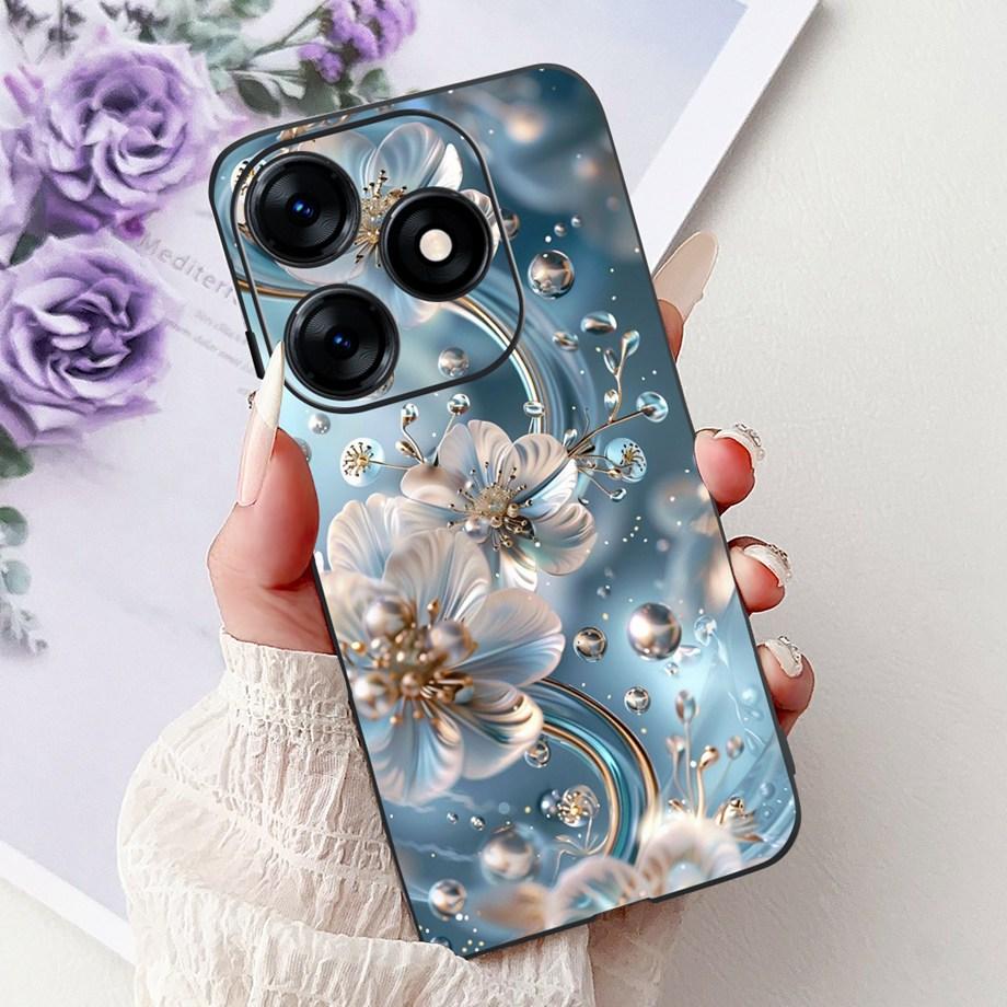 Роскошный Матовый Силиконовый Мягкий Чехол Для Tecno Spark 10c 10 Pro Spark10 4G 5G KI5k KI5q KI7 KI8 Capa Цветок Любящее Сердце Бантик Etui