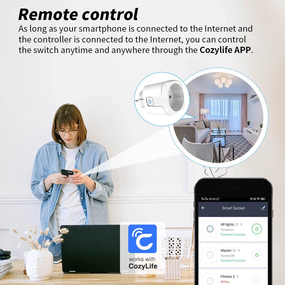 Умная WiFi EU розетка с таймером и управлением через приложение и Alexa