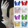 Elastic Bridal Gloves Solid Color Dance Mittens Clothing Accessories Short Finger Mittens Women