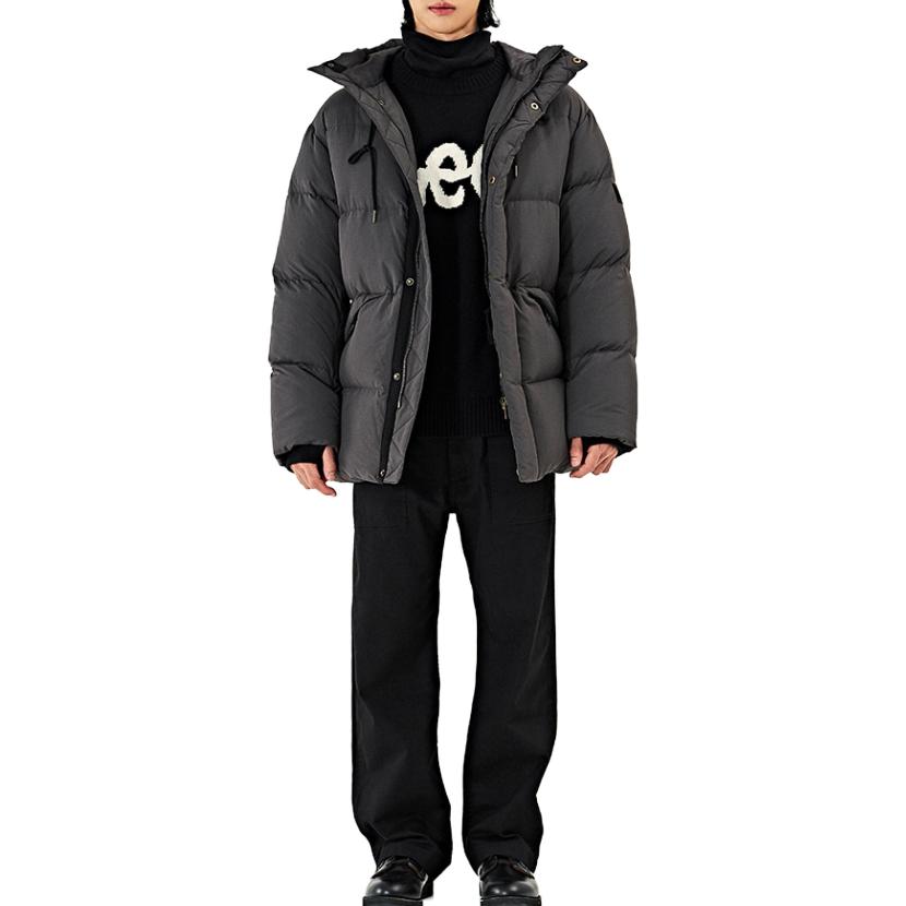 Lee Down Jackets Men's Gray Hooded (Non-detachable) Moderate LE2204DP03DG
