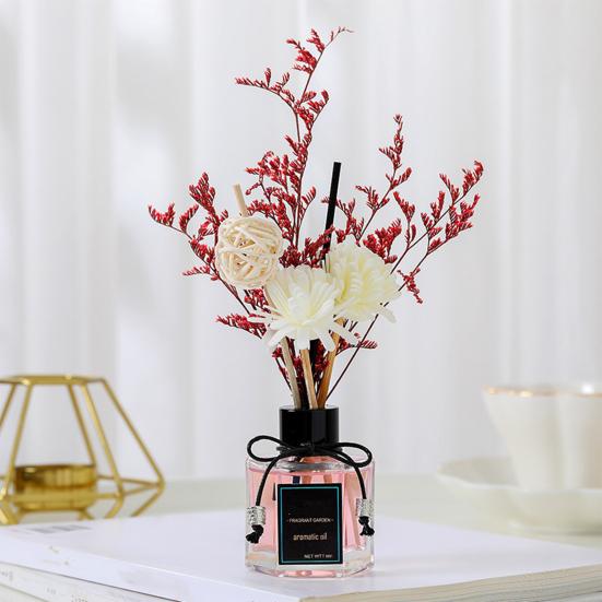 Стеклянный диффузор 50 мл, растение из ротанга, дезодорирующий, декоративное, удаление запахов, сухой цветок, беспламенная ароматерапия