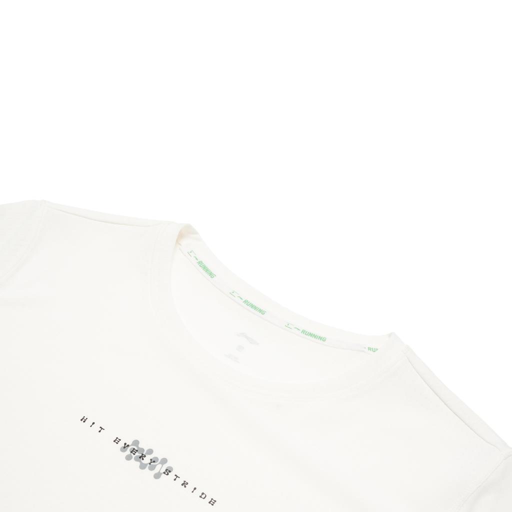 Футболка Li Ning Running Series однотонная, быстросохнущая, светоотражающая, дышащая, с круглым вырезом и коротким рукавом, женская, цвет белый ATSU190-3