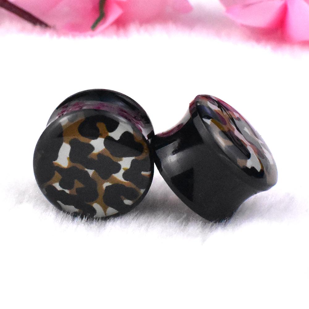 6-34 мм сексуальные леопардовые ушные туннели, заглушки и манометры, акриловые расширители для ушей, растягивающиеся ювелирные изделия для пирсинга