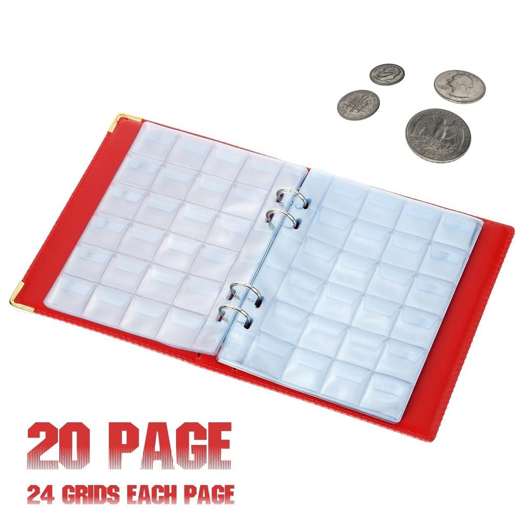 Money Coin Storage Book Commemorative Penny Coin Collection Album Holder (20 Page)