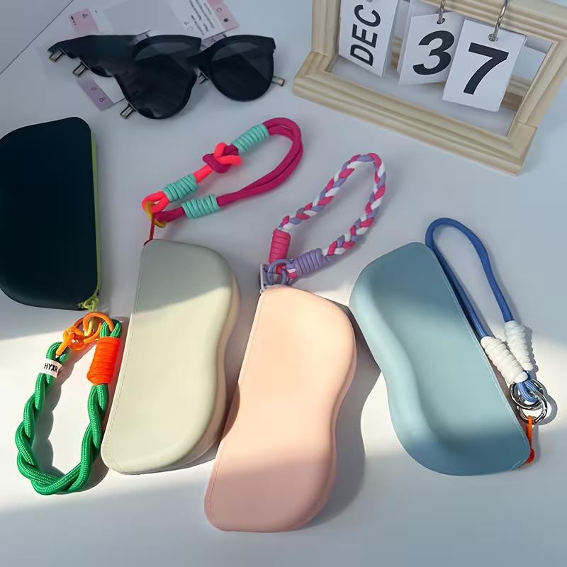 Color-blocked glasses case,sunglasses cover, eyeglass storage bag, convenient silicone sunglasses zipper cover for on-the-go use
