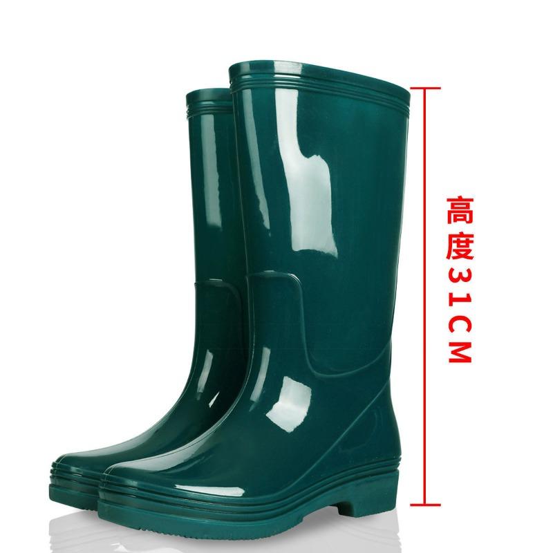 Fashion rain shoes women's tall tube quick-drying no lining non-slip waterproof beef tendon sole rain boots adult work labor insurance women