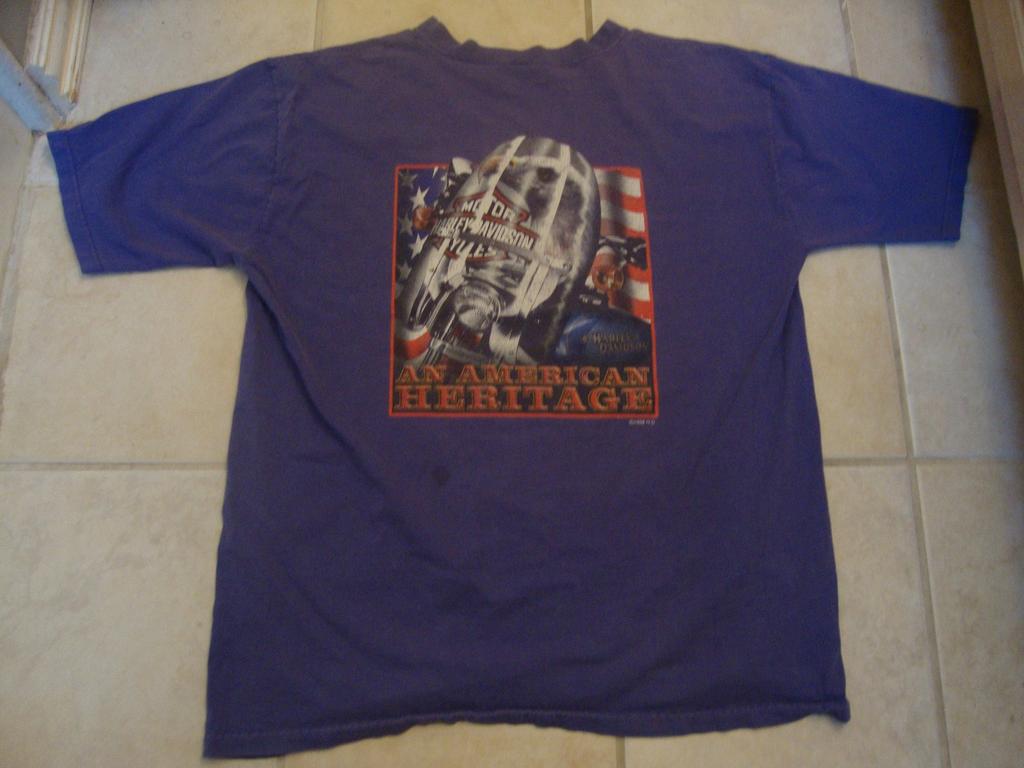 Vintage 90's Harley-Davidson Motorcycles American Heritage Purple T Shirt Size L